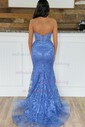 Mermaid Strapless Tulle Corset Prom Dresses With Appliques