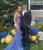 Mermaid Strapless Tulle Corset Prom Dresses With Appliques