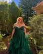 Princess Off-the-shoulder Tulle Ruffle Prom Dresses With Appliques