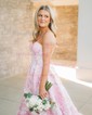 Ball Gown Strapless Satin Floral Prom Dresses With Ruched