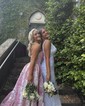 Ball Gown Strapless Satin Floral Prom Dresses With Ruched
