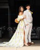 Ball Gown Sweetheart Satin Floral Prom Dresses With Puff Sleeve