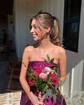 Ball Gown Strapless Ruched Satin Prom Dresses With Bow