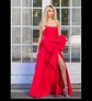 Ball Gown Strapless Satin Corset Prom Dresses With Beading