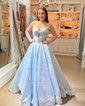 Ball Gown Strapless Satin Corset Prom Dresses With Ruched