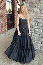 Ball Gown Strapless Satin Corset Prom Dresses With Bow