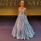 Ball Gown Strapless Satin Corset Prom Dresses With Bow