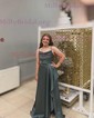 A-line Cowl Neck Floor-length Satin Prom Dresses With Split