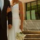 Sheath/Column Cowl Neck Floor-length Satin Prom Dresses