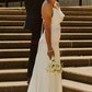 Sheath/Column Cowl Neck Floor-length Satin Prom Dresses