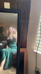 A-line Cowl Neck Satin Floor-length Split Front Formal Dresses