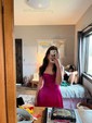 A-line Cowl Neck Satin Floor-length Split Front Formal Dresses