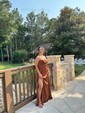 A-line Cowl Neck Satin Floor-length Split Front Formal Dresses