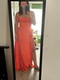 A-line Cowl Neck Satin Floor-length Split Front Formal Dresses