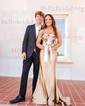 Sheath/Column Strapless Satin Prom Dresses With Ruched