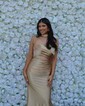Sheath/Column Strapless Satin Prom Dresses With Ruched