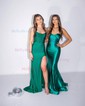 Sheath/Column Strapless Satin Prom Dresses With Ruched
