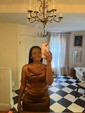 Sheath/Column Cowl Neck Satin Prom Dresses