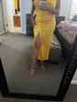 Sheath/Column Cowl Neck Tea-length Satin Prom Dresses