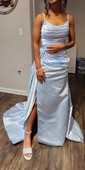 Sheath/Column V-neck Satin Prom Dresses With Ruched