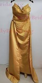 Sheath/Column V-neck Satin Prom Dresses With Ruched