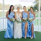 Sheath/Column One Shoulder Satin Prom Dresses With Ruched