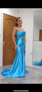 Mermaid Strapless Satin Corset Prom Dresses With Ruched