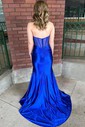 Sheath/Column Halter Satin Corset Prom Dresses With Ruched