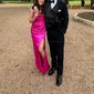 Sheath/Column Sweetheart Satin Corset Prom Dresses With Ruched
