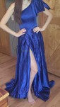 Ball Gown One Shoulder Satin Prom Dresses With Ruched