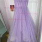 Princess V-neck Tulle Ruffle Prom Dresses