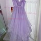 Princess V-neck Tulle Ruffle Prom Dresses