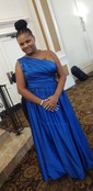 Ball Gown One Shoulder Satin Prom Dresses With Ruched