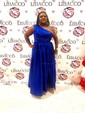 Ball Gown One Shoulder Satin Prom Dresses With Ruched