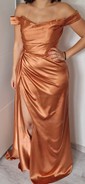 Sheath/Column Off-the-shoulder Satin Prom Dresses With Ruched