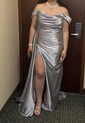 Sheath/Column Off-the-shoulder Satin Prom Dresses With Ruched
