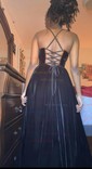 Black Ball Gown V-neck Velvet Prom Dresses With Ruched