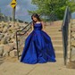 Ball Gown Scoop Neck Satin Prom Dresses With Ruched