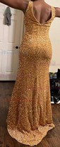 Mermaid V-neck Backless Sparkly Velvet Sequin Prom Dresses