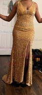 Mermaid V-neck Backless Sparkly Velvet Sequin Prom Dresses