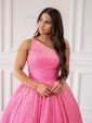 Ball Gown One Shoulder Sparkly Sequin Prom Dresses