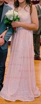 Ball Gown One Shoulder Sparkly Sequin Prom Dresses