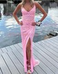 Sheath/Column V-neck Sparkly Sequin Prom Dresses