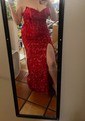 Sheath/Column Strapless Sparkly Velvet Sequin Prom Dresses