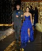 Ball Gown Strapless Chiffon Ruffle Tiered Prom Dresses With Appliques