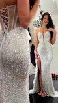 Sheath/Column Strapless Sparkly Sequin Prom Dresses