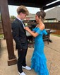 Mermaid V-neck Chiffon Tiered Prom Dresses With Appliques