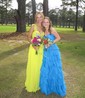 Ball Gown Strapless Chiffon Tiered Prom Dresses