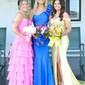 Ball Gown Strapless Chiffon Tiered Prom Dresses