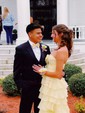 Ball Gown Strapless Chiffon Tiered Prom Dresses